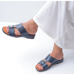 Luxury Arabic Sandals with Center Buckles + Dimond Stich