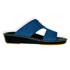 Luxury Denim Arabic Sandals with Crown
