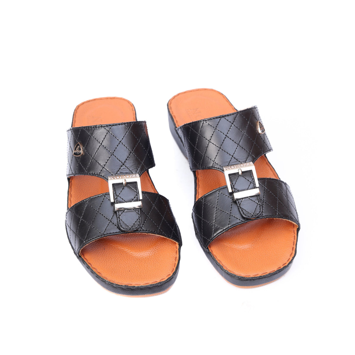 Luxury Arabic Sandals with Center Buckles + Dimond Stich