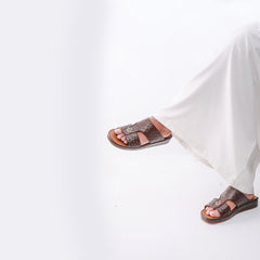 528-NR- Brown Premium Arabic Sandal for Men