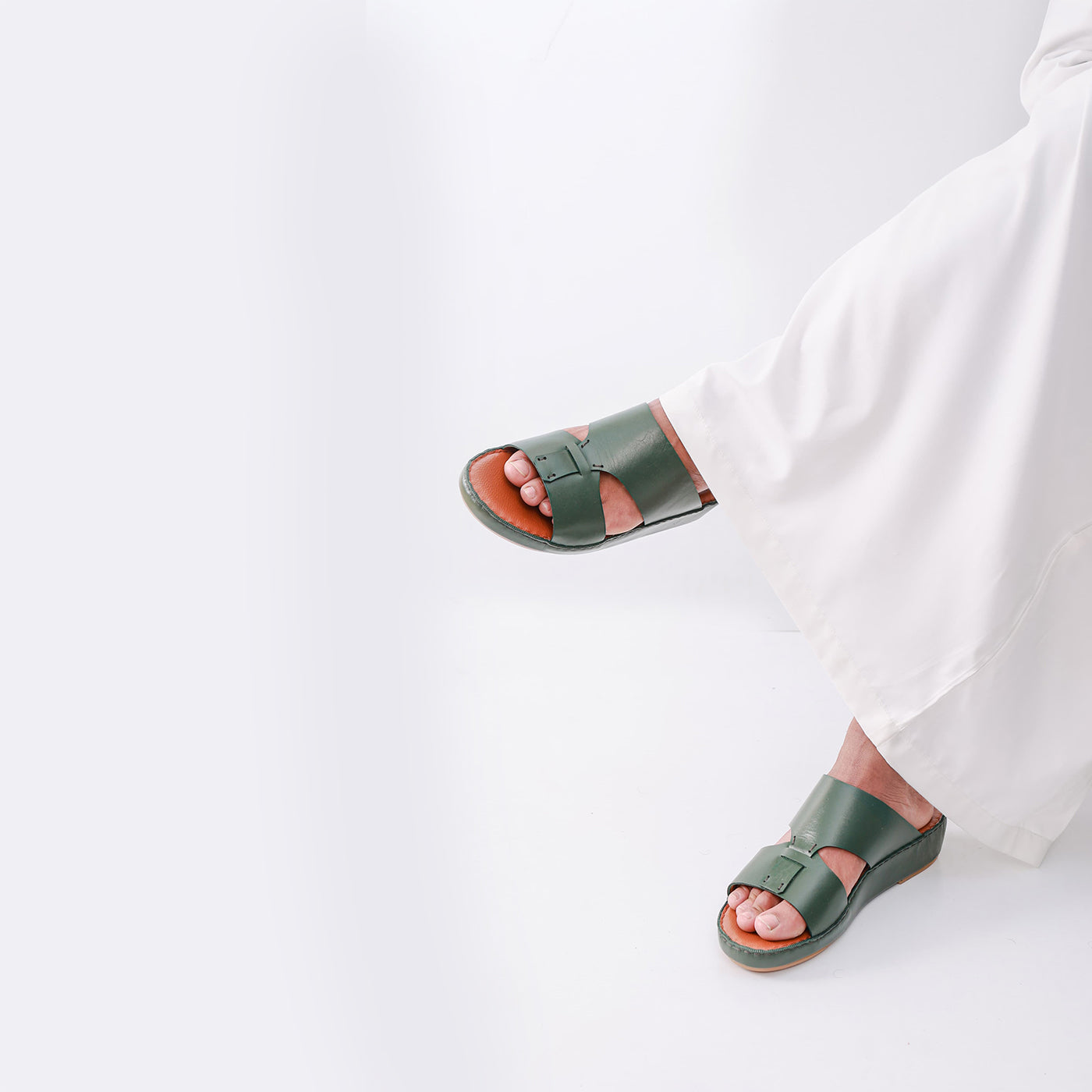 532-NR- Green Premium Arabic Sandal for Men