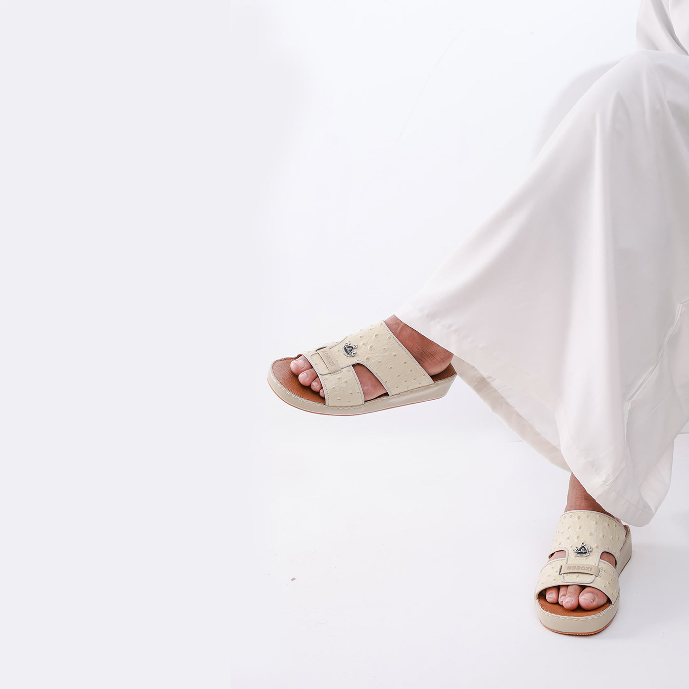 518-NR- White Premium Arabic Sandal for Men